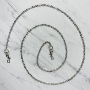 Silver Tone Oval Link Chain Purse Strap 46" Crossbody Bag Replacement ✨